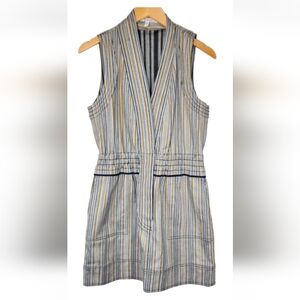 Derek Lam 10 Crosby Striped Sleeveless Mini Dress Navy Marine Summer Size 6